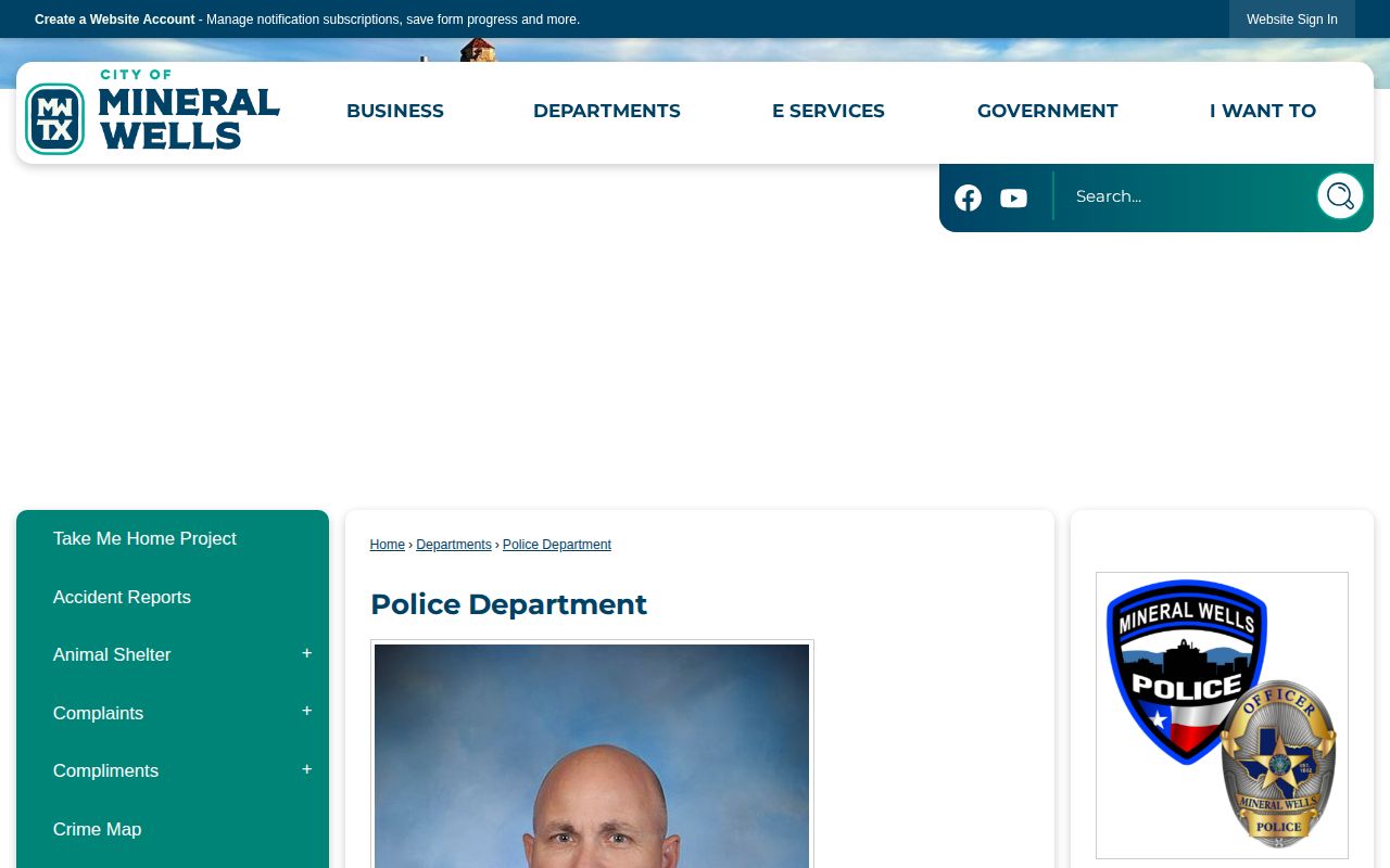Official Mineral Wells Police Department page